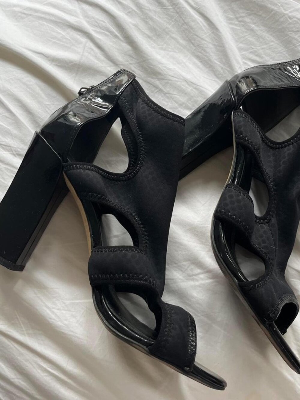 Matte Black scuba heels Size 8